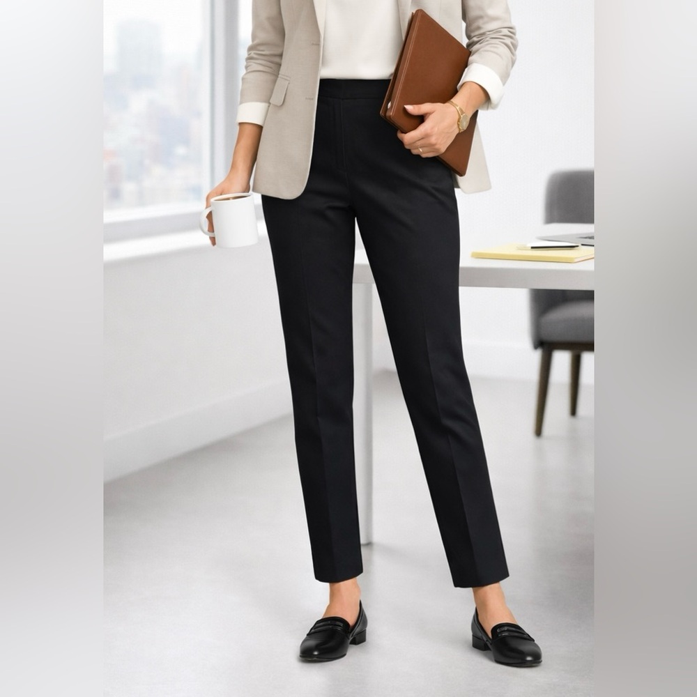 Talbots Chatham Black Ankle Pants 16 Career Stretch Slim‎ Workwear Capsule